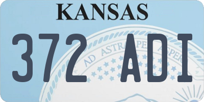 KS license plate 372ADI