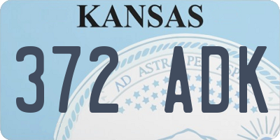 KS license plate 372ADK