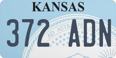 KS license plate 372ADN