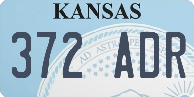 KS license plate 372ADR