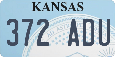 KS license plate 372ADU