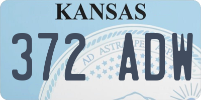 KS license plate 372ADW
