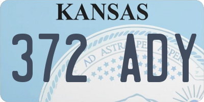 KS license plate 372ADY
