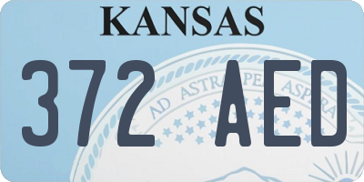 KS license plate 372AED