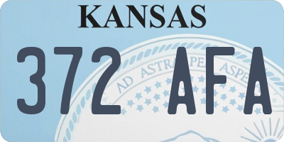 KS license plate 372AFA