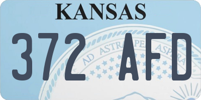 KS license plate 372AFD