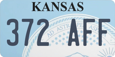 KS license plate 372AFF