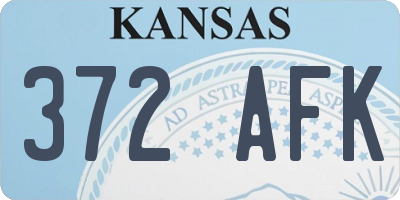 KS license plate 372AFK