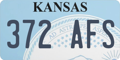 KS license plate 372AFS