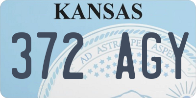 KS license plate 372AGY