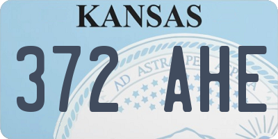 KS license plate 372AHE