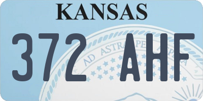 KS license plate 372AHF