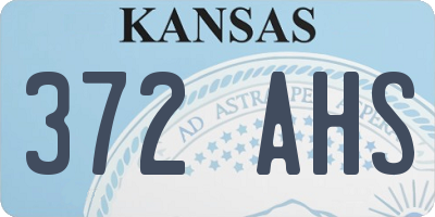 KS license plate 372AHS