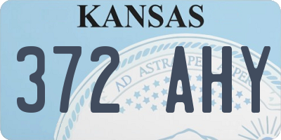 KS license plate 372AHY