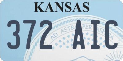 KS license plate 372AIC