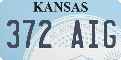 KS license plate 372AIG