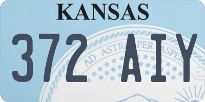 KS license plate 372AIY