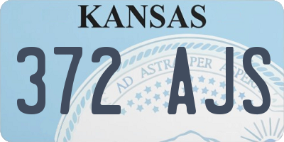KS license plate 372AJS