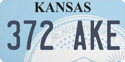 KS license plate 372AKE