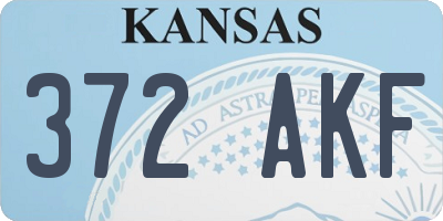 KS license plate 372AKF