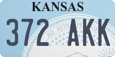 KS license plate 372AKK
