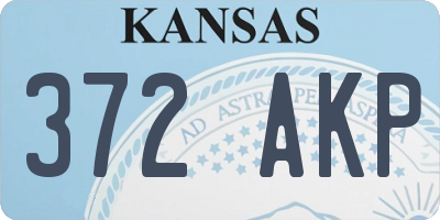 KS license plate 372AKP