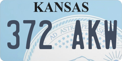 KS license plate 372AKW