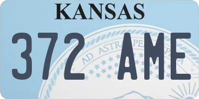 KS license plate 372AME