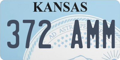 KS license plate 372AMM