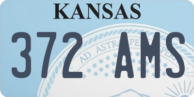 KS license plate 372AMS