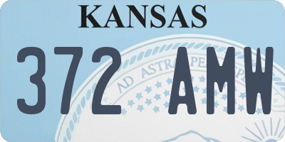 KS license plate 372AMW