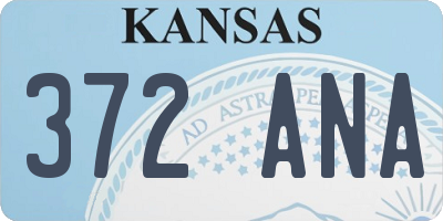 KS license plate 372ANA