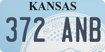KS license plate 372ANB