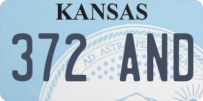 KS license plate 372AND