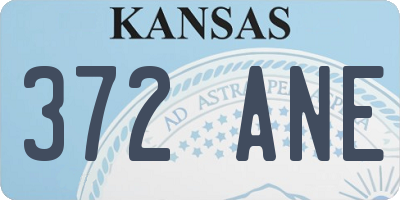 KS license plate 372ANE