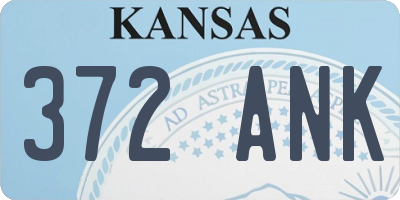 KS license plate 372ANK