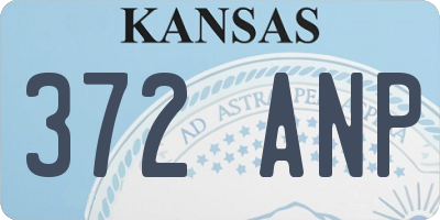 KS license plate 372ANP