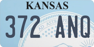 KS license plate 372ANQ