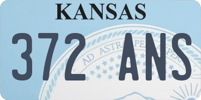 KS license plate 372ANS