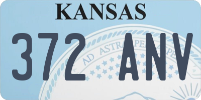 KS license plate 372ANV