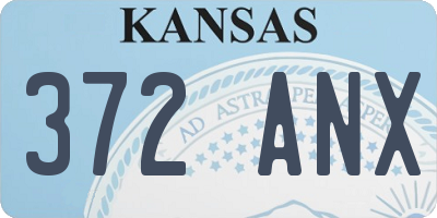 KS license plate 372ANX