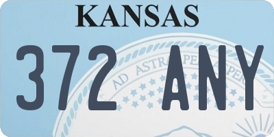 KS license plate 372ANY
