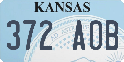 KS license plate 372AOB
