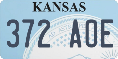 KS license plate 372AOE