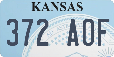 KS license plate 372AOF