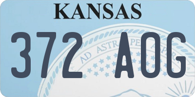 KS license plate 372AOG