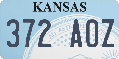 KS license plate 372AOZ