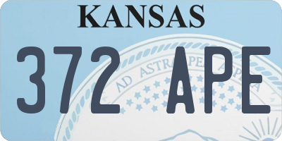 KS license plate 372APE