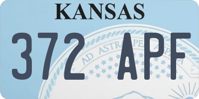 KS license plate 372APF