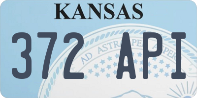 KS license plate 372API